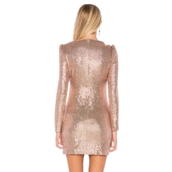 Rachel Zoe Juliette Bellini Rose Gold Sequin Dress Size L | 10 Holiday  Party NYE